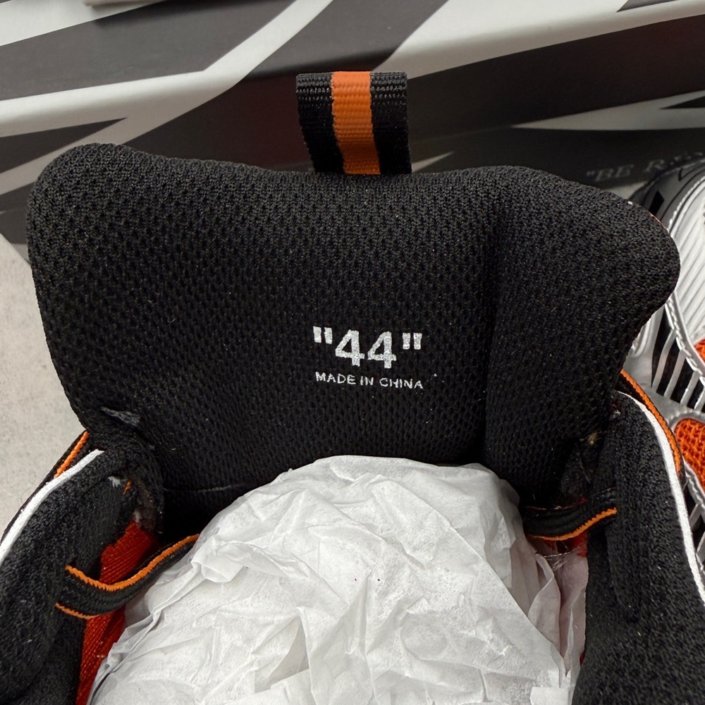Off-White Orange and Silver Trail Runner Sneakers - Picture 8 of 9
